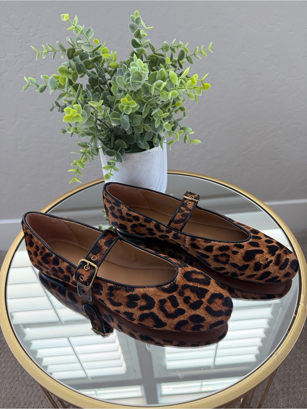 Madewell NX635 Haircalf Leopard Mary Jane Flats Size 7 NWOB - Picture 4 of 8